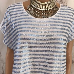 Chico's Tops - Chico’s Sequin Front Tee Shirt Chico's Tops - Chico’s Sequin Front Tee Shirt